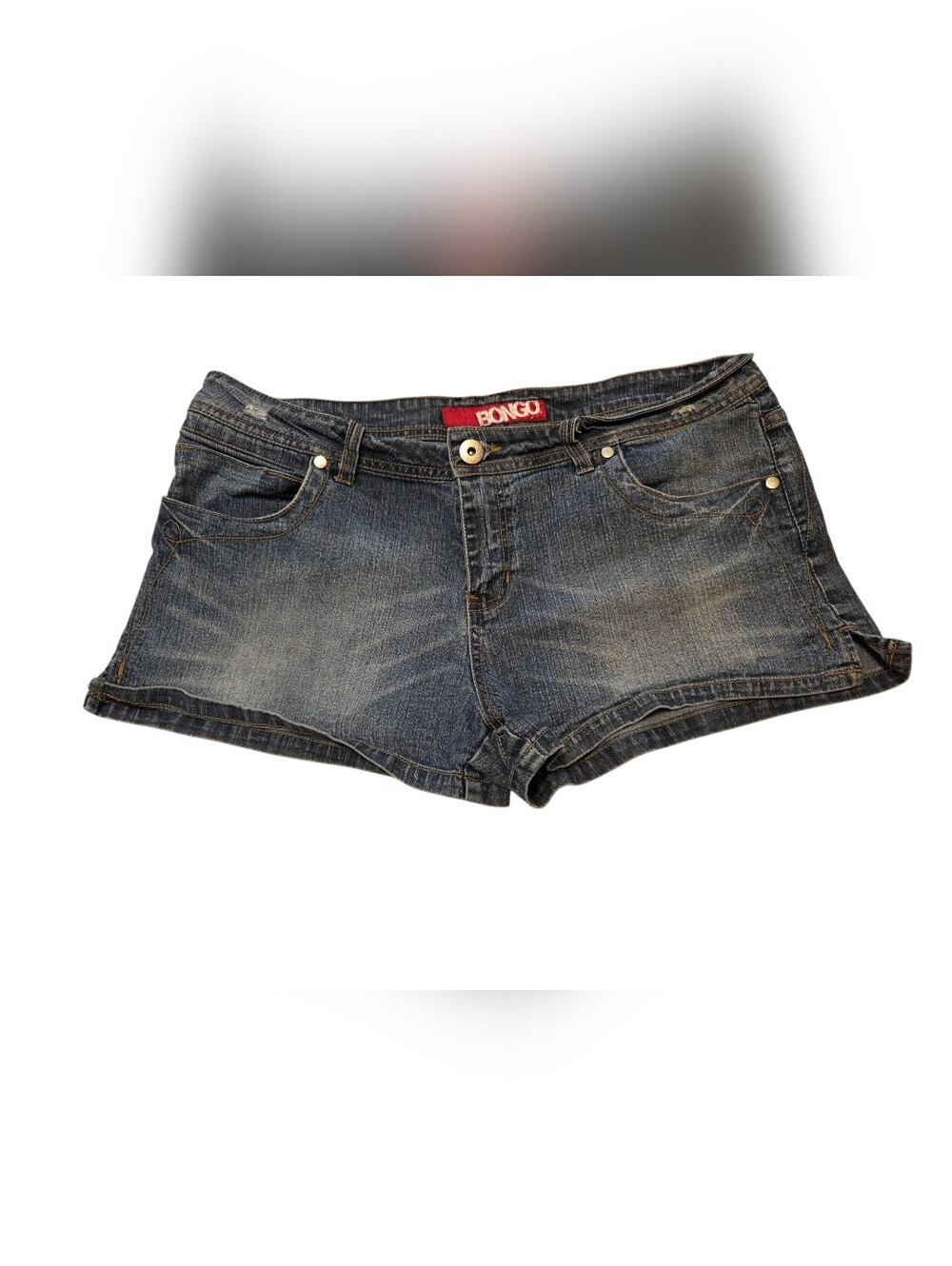 BONGO Short Denim Cutoff Shorts - Blue
